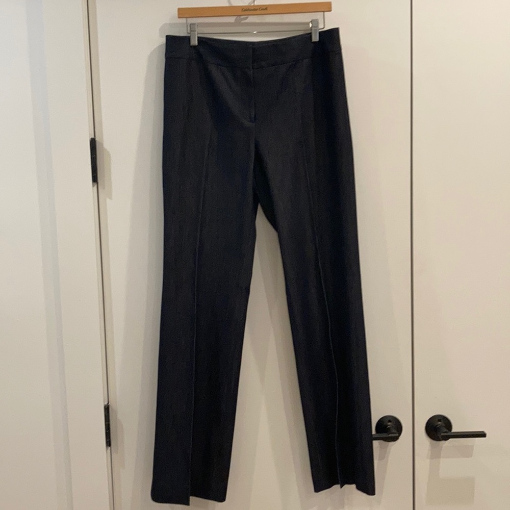 Wide leg dark denim trousers